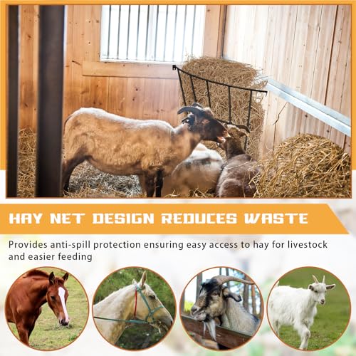 Zonon 2 Pcs Corner Hay Rack Slow 25.1 x 27.9 x 7.87 Wall Metal Hay Rack Feeding Horse Feeder for Blankets Space Between Bars Wall Mounted-Rack Holder for Livestock Goat Indoor Outdoor Uses