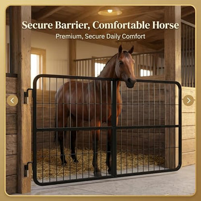 Welded Horse Stall Door, 48 x 24in Stall Guards for Horses with Two-Way Opening, Heavy Duty 0.8in Stall Gate, Stronger Horse Stall Guard Ideal for Standard Barn Doorways and Equestrian Properties