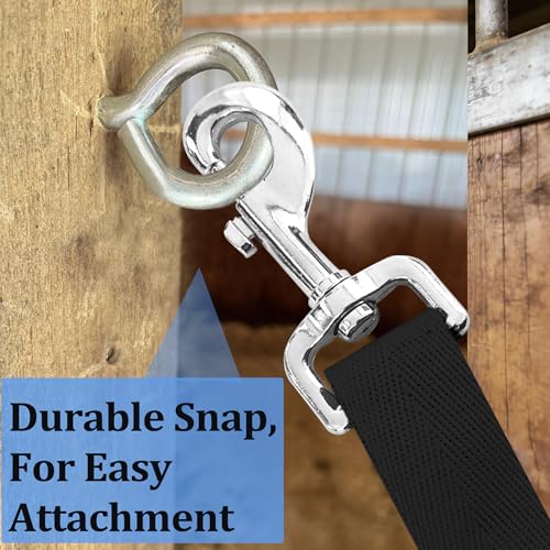 Stall Guard for Horse, 27"x19" Adjustable Nylon Horses Stall Guard with Straps & Snaps | Easy to Install in Stable and Barn - color: BLACK