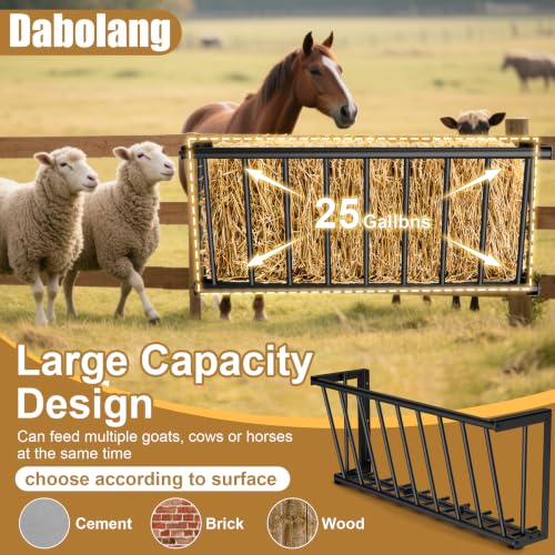 Hay Feeder for Goats Horses,25 Gallon Livestock Feede,37''Long Hay Rack