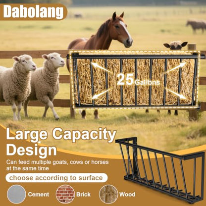 Hay Feeder for Goats Horses,25 Gallon Livestock Feede,37''Long Hay Rack