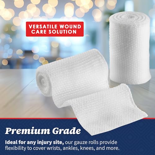 Gauze Bandage Rolls - (48 Pack) 2 in x 4.1 Yards Per Roll of Medical Grade Gauze Bandage and Stretch Wrapping for Dressing All Types of Wounds and First Aid Kit by MEDca, (2-Inch, 48 Pcs)