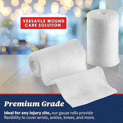 Gauze Bandage Rolls - (48 Pack) 2 in x 4.1 Yards Per Roll of Medical Grade Gauze Bandage and Stretch Wrapping for Dressing All Types of Wounds and First Aid Kit by MEDca, (2-Inch, 48 Pcs)