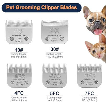 10 Clipper Blade Compatible with Andis,Wahl and Oster Dog Clippers - color: Silver