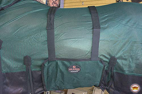 HILASON Horse Fly Sheet Breathable Mesh UV Protection Mosquito Bug Summer - color: Hunter Green With Black, size: 81 In