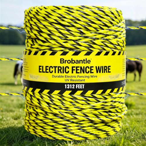 Upgraded Electric Fence Wire 1312FT, 1/8" Electric Fence Polywire for Portable Livestock Fencing,6 Stainless Steel Strands for Reliable Conductivity and Corrosion Resistant - size: 1312FT