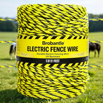 Upgraded Electric Fence Wire 1312FT, 1/8" Electric Fence Polywire for Portable Livestock Fencing,6 Stainless Steel Strands for Reliable Conductivity and Corrosion Resistant - size: 1312FT