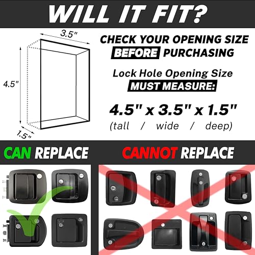 TripDefender V2.0 | RV Keyless Entry Lock for Class C/A Motorhomes | Secure RV Door Lock Keyless Entry w/ 2 Inside Latches | Class C Door Lock Replacement w/ 2 Fobs, 4 Keys | Fit 3.5" x 4.5" Lock Hole