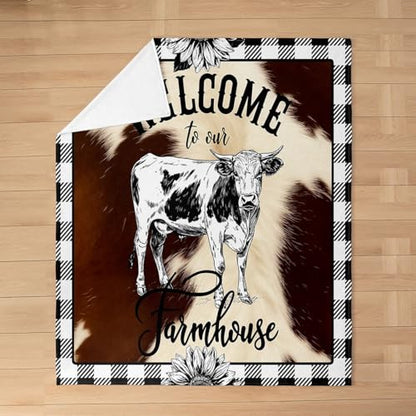 Feelyou Cow Fur Buffalo Bed Blanket 50" x60 Kids All Season - color: Multi 11, size: Throw