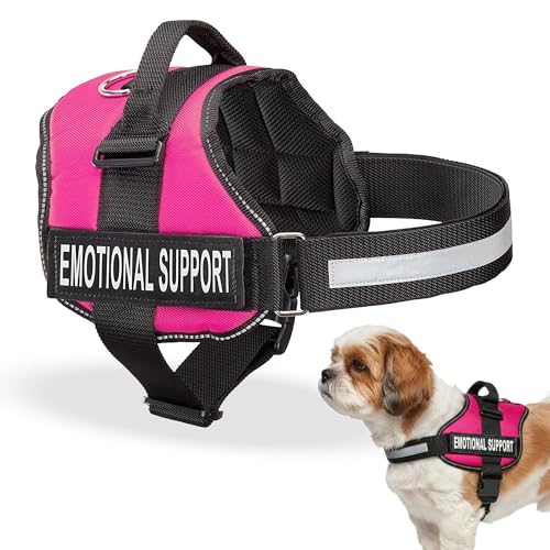 Industrial Puppy Emotional Support Vest Harness, Small 19.5-25, Pink - color: Hot Pink, size: Small, Fits Girth 19.5-25"