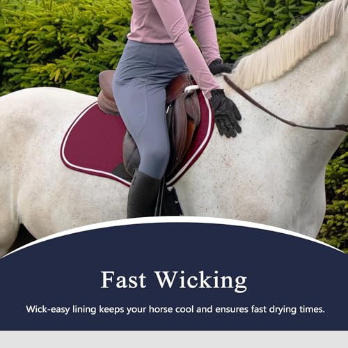 Harrison Howard Close Contact Horse Saddle Pad, Jumping Saddle Pad - color: Burgundy
