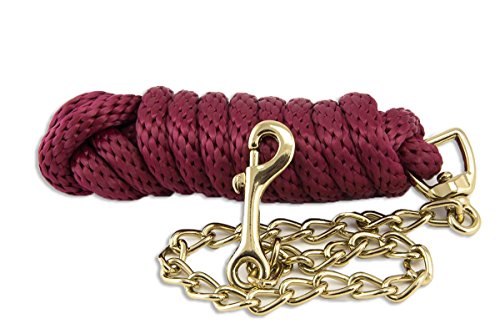 Basic Poly Lead Rope with Chain - color: Burgundy