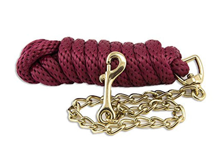 Basic Poly Lead Rope with Chain - color: Burgundy