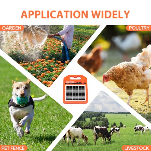 ANDMON MINI250 15 Miles Solar Electric Fence Charger, 0.25 Joule Solar Fence Charger for Livestock, Pigs, Horses, Cattle Sheep, Solar Powered Electric Fence with Day or Night Mode, Easy Installation - size: MINI250