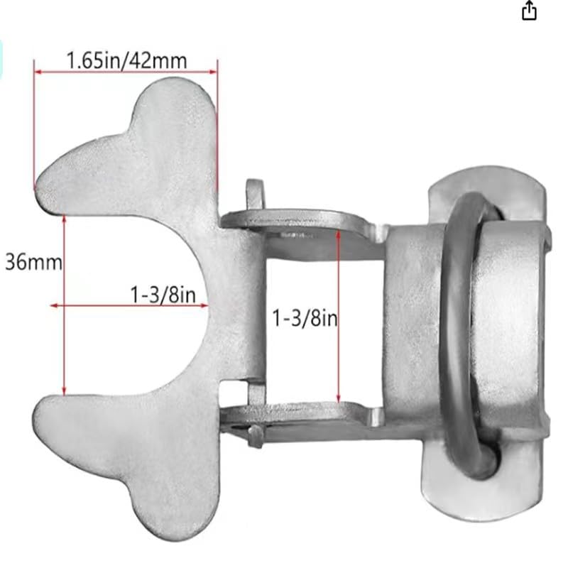 1-3/8" x 1-3/8" Kennel Gate Latch, Chain Link Dog Kennel Latch, for 1-3/8" Kennel Gate Frame & 1-3/8" Kennel Panel Frame, U-Bolt & Nuts Included, Galvanized Steel (1 Pack)
