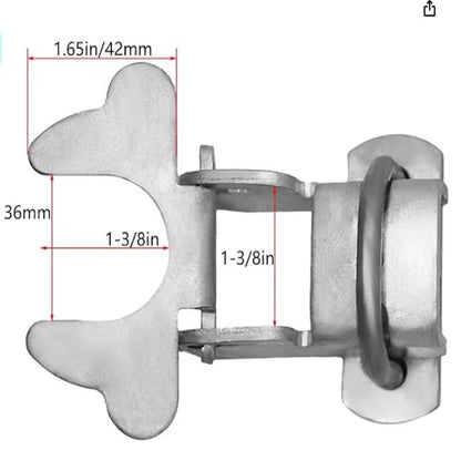 1-3/8" x 1-3/8" Kennel Gate Latch, Chain Link Dog Kennel Latch, for 1-3/8" Kennel Gate Frame & 1-3/8" Kennel Panel Frame, U-Bolt & Nuts Included, Galvanized Steel (1 Pack)