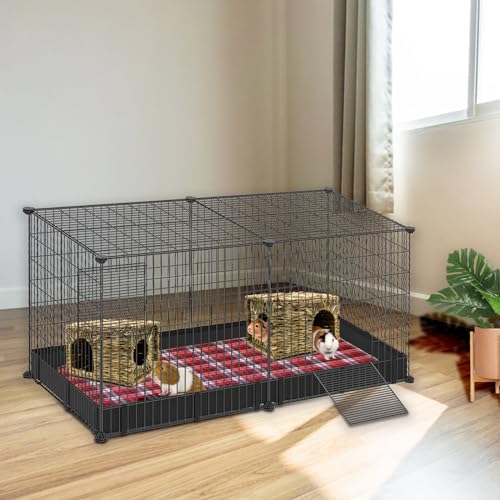 BWOGUE Large Guinea Pig Grass House, Guinea Pig Hideout 2 Pack Straw Hut - size: 2 PACK