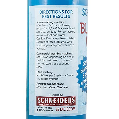 Schneiders Horse Blanket Wash | Transformative Equine Care | Wash in Waterproofing | Horse Blanket Wash Revives & Protects | Eco-Friendly Formula | Size 32 oz - size: 32 oz