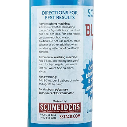 Schneiders Horse Blanket Wash | Transformative Equine Care | Wash in Waterproofing | Horse Blanket Wash Revives & Protects | Eco-Friendly Formula | Size 32 oz - size: 32 oz