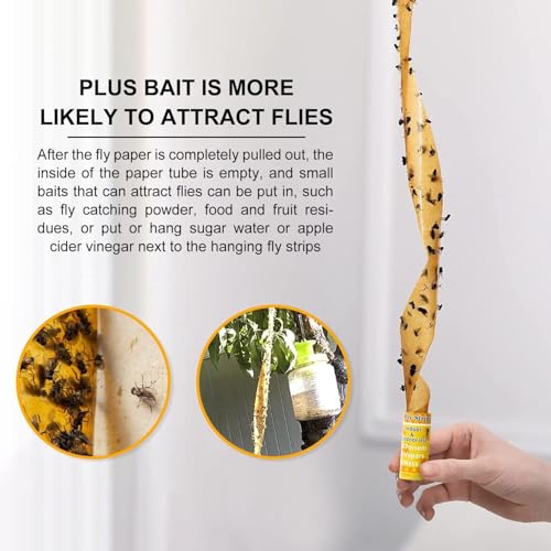 Outdoor Fly Trap Indoor Hanging 40pk, Sticky Fly Strips Tape Paper for Home - size: 40 pack