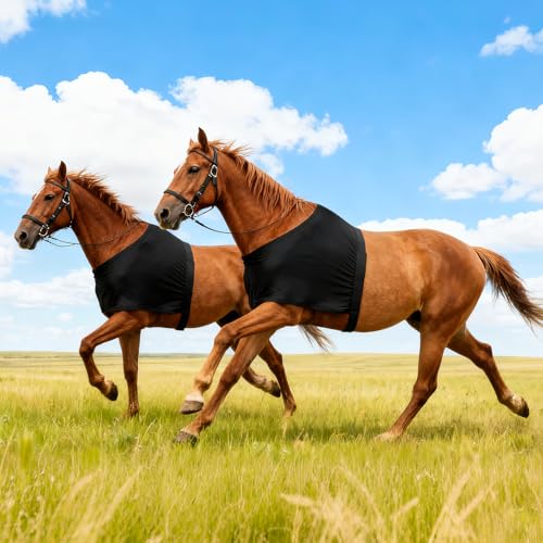Breathable Horse Shoulder Guard Thick Stretchy, UV Protection Horse Slinky for Outdoor, Adding Comfort Prevents Chafing Black