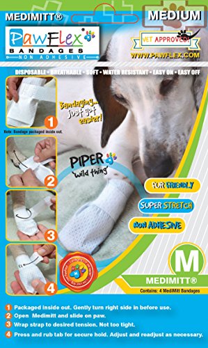 Pawflex Bandages Medimitt Bandages for Pets (Pack of 4) Large - size: Large