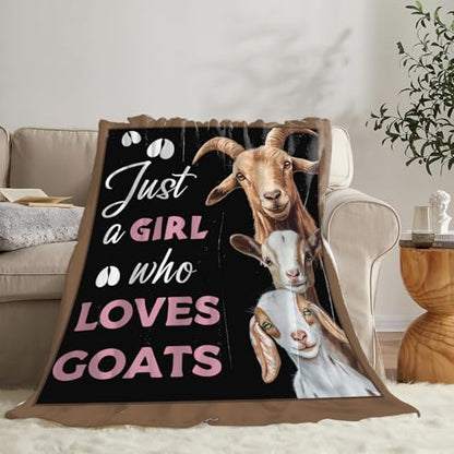 Goat Blanket Goats Gifts Lovers Lamb Throw for Girls 80"X60" - color: Goats, size: 80"x60"