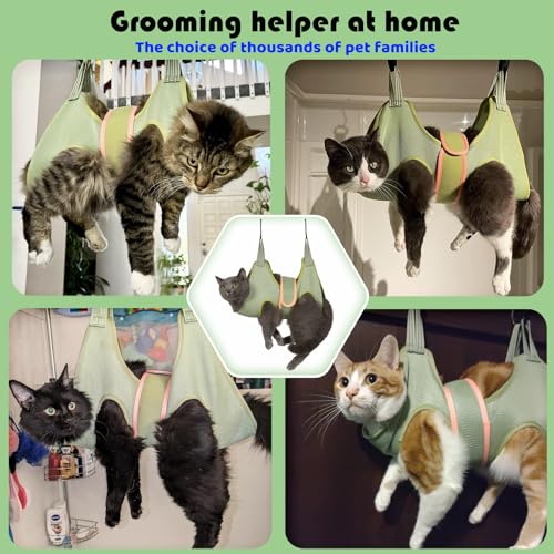 Guzekier Cat Grooming Hammock Harness for Cats, Cat Nail Clipper - size: XS（Suitable for 8-12lbs）