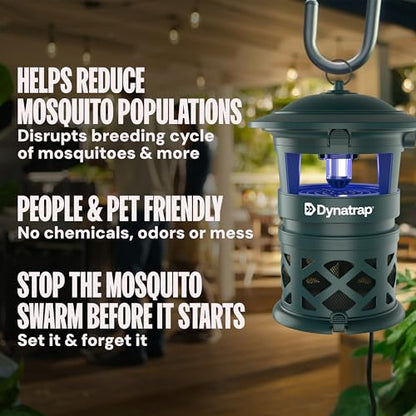 DynaTrap DT2030-GRSR Fly Traps Outdoor - Mosquito & Flying Insect Killer for 1 Acre – Kills Flies, Gnats, Wasps - Bug Zapper Alternative - Green - style: 1 Acre Green Trap