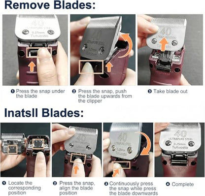 40# Clipper Blade Compatible with Andis,Wahl and Oster Dog Clippers - color: 40# 1PACK