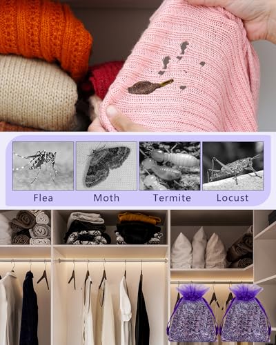 26 Pack French Lavender Sachet Bags, 100% Natural French Potpourri Dried Lavender Sachets for Drawers and Closets, Strong Smell Fragrance Fresh Scents Home - size: 1 Count(Pack of 20)