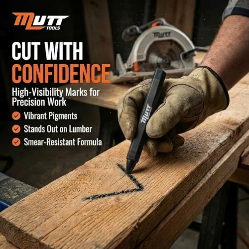 Mutt Tools Black Lumber Crayons 12 Pack - Construction Crayon - color: Black