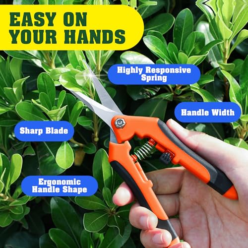 EWPJDK 4 Pack Garden Pruning Shears Scissors Clippers Stainless Steel - color: Orange