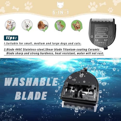 3 Pack 5-in-1 Replacement Clipper Blade, Detachable & Adjustable Dog Grooming Blade Compatible with Wahl Arco, Bravura, Chromado, Creativa, Figura, Motion & SuperGroom (Black) - color: Black, size: 3 Pack