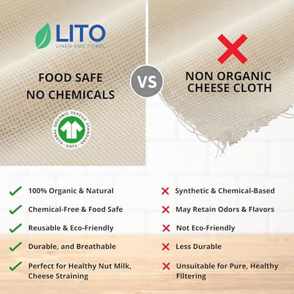 Cheesecloth for Straining, Organic Cheese Cloth, Fine Mesh Nut Milk Cloth, Unbleached Cotton Cheese Cloth for Yogurt, Cheese Making, Bread Baking, Juicing, Cooking, Grade 90 (36 x 36 Inch) - 2 Pack - size: Cheese Cloth Grade 90 (2 Pack)