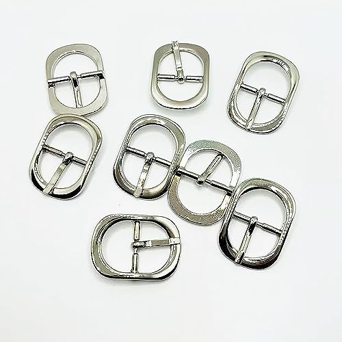 Shoe Buckle Replacement Set 3/4 Inch for Purse Strap Leather Belt, Roller Pin Buckles Single Prong Buckle-8 PCS - color: Silver