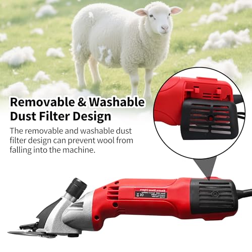 Sheep Shears, Electric Clipper for Sheep & Goats, 900W, 2800RPM, 6-Speed Adjustable Control -Heavy Duty Livestock Shearing Clipper for Animal Grooming, Suit for Sheep, Goats, Alpacas, Llamas