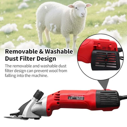 Sheep Shears, Electric Clipper for Sheep & Goats, 900W, 2800RPM, 6-Speed Adjustable Control -Heavy Duty Livestock Shearing Clipper for Animal Grooming, Suit for Sheep, Goats, Alpacas, Llamas