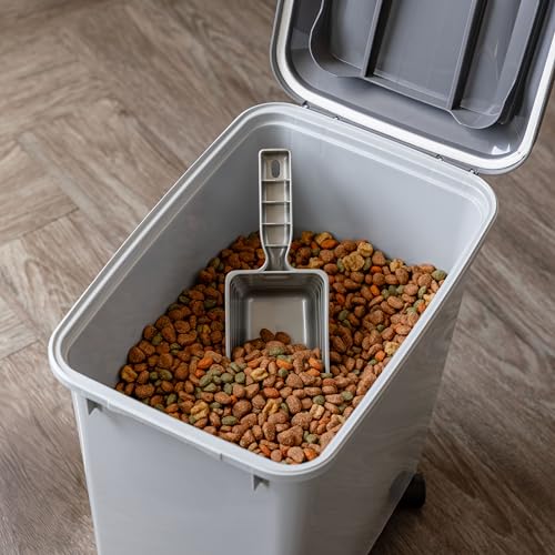 IRIS USA Dog Food Storage Container, 2-Pack, Up to 30 lbs, Gray/Dark Gray - color: Dark Gray, size: 30 lbs - 2 Pack