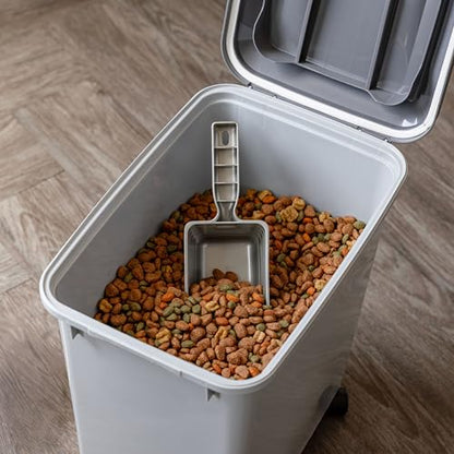 IRIS USA Dog Food Storage Container, 2-Pack, Up to 30 lbs, Gray/Dark Gray - color: Dark Gray, size: 30 lbs - 2 Pack
