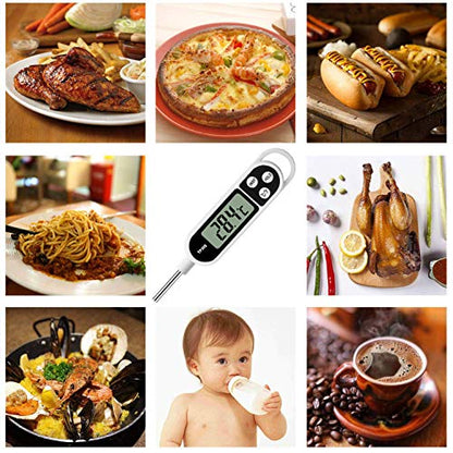 Digital Meat Food Thermometer for Cooking Kitchen BBQ, Probe Instant Read Thermometer with Long Probe for Candy Candle Milk Yogurt Deep Fry Roast Baking Temperature - size: 24.4 x 2.5 x 1.5 cm