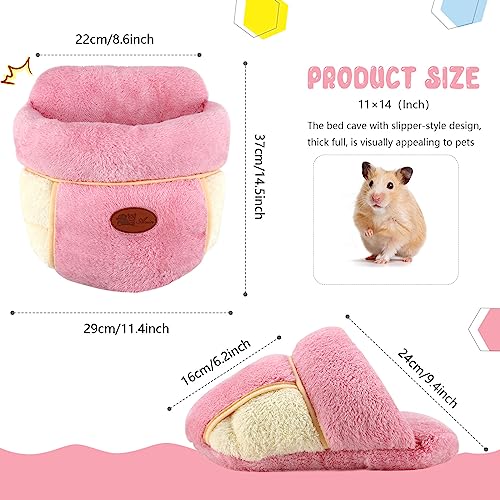 YUEPET Guinea Pig Bed, Warm Fleece Slipper Cuddle Cave, Pink - color: Pink, size: 1PCS