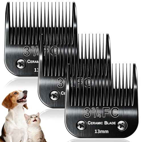 3PCS 3FC Dog Grooming Blades Replacement Compatible with Andis Dog Clippers - size: Black(3FC)