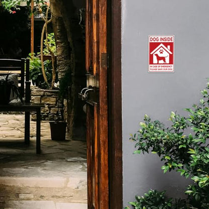 WADORN 10Pcs Dog Inside in Case of Emergency Please Save Our Dog Sticker, Dog Inside Decals Dog Rescue Sticker Dog Alert Labels Waterproof Self-Adhesive Vinyl Decals for Outdoor Window 7.08x5.12 Inch - style: Dog Inside