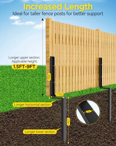 Longer Reinforced Fence Post Repair Kit - 41 Inch - size: 2 Pack Reinforced