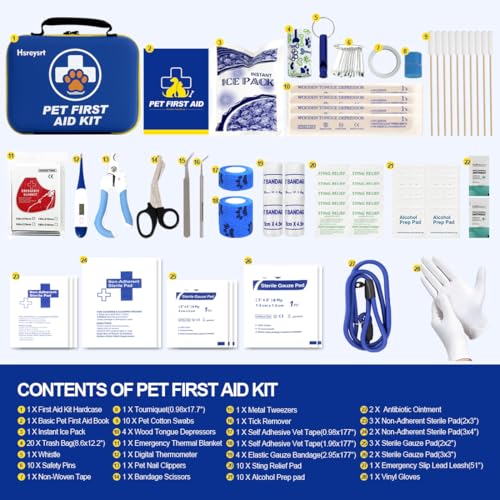 Pet Medic First Aid Kit,Hiking A Must-Have for Pet Owners | Vet-approved essential emergency kit for dogs and cats, perfect for pet homes, travel emergency supplies.