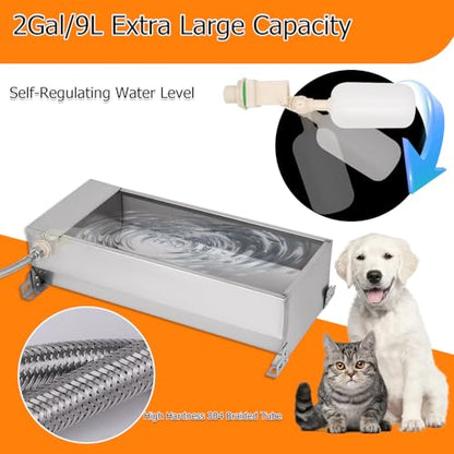 Automatic Livestock Water Trough Large Capacity, Self Filling Dog Waterer