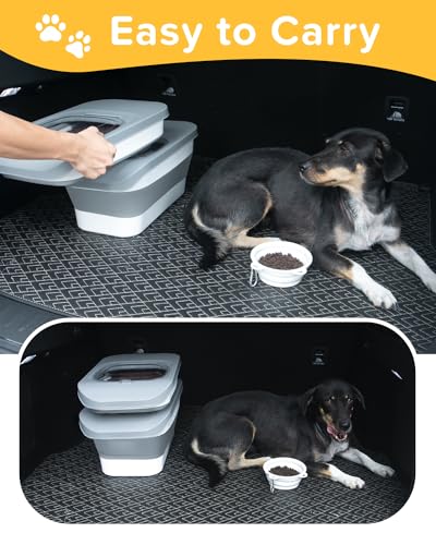 10-13 Lbs Dog Food Storage Container,Collapsible Dog Food Container - color: Grey/10-13 Lbs