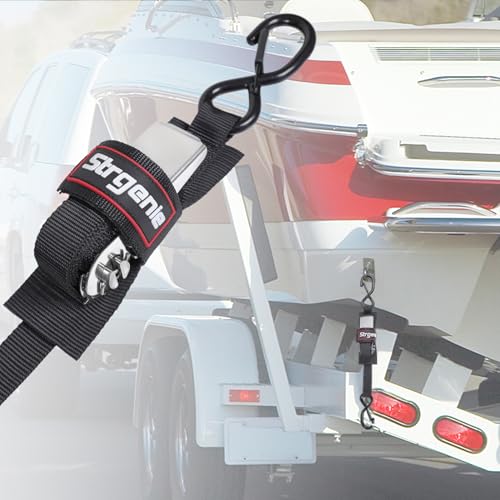 4FT Stainless Steel Transom Tie Down Straps, 2400lbs Load Strength - size: 1" x 4'-Stainless steel