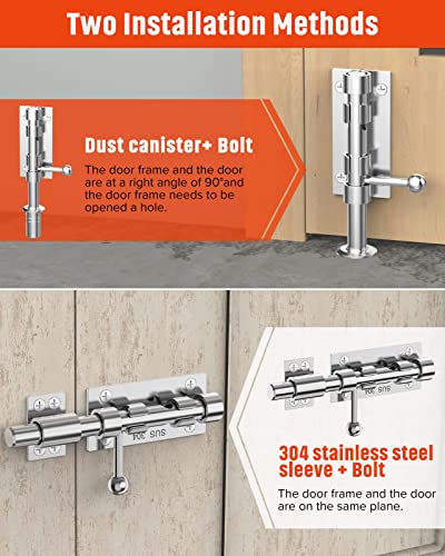 Heavy Duty Slide Bolt Gate Latch Hardware, 6.3 Inch, Silver - color: Silver - 1 Pack